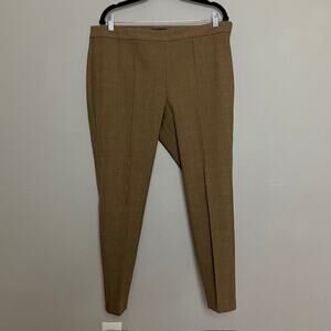 Talbots Petite Dress Pants 16P Plus Brown Career Straight Leg Stretch Workwear